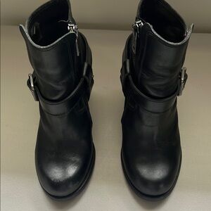 Black Leather Ankle Boots